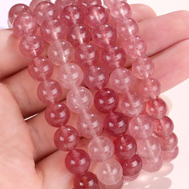 Natural Strawberry Quartz Beaded Bracelet
