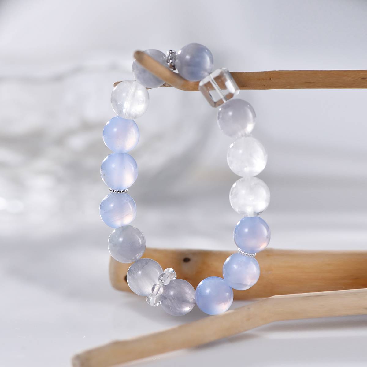 Clear Quartz & Blue Lace Agate Energy Bracelet