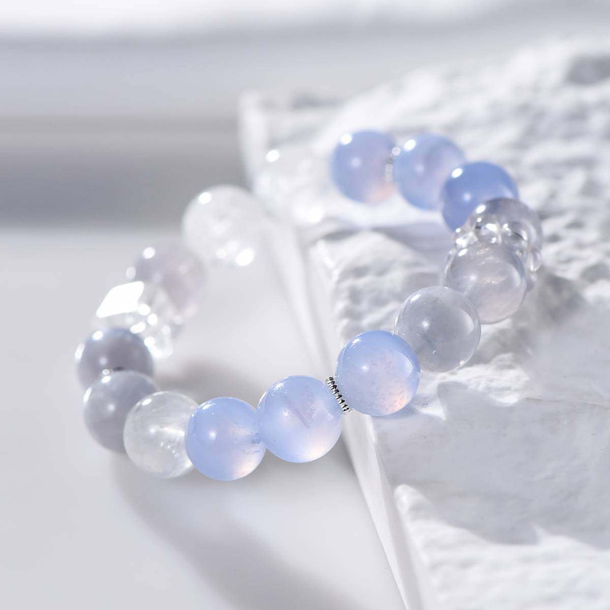 Clear Quartz & Blue Lace Agate Energy Bracelet