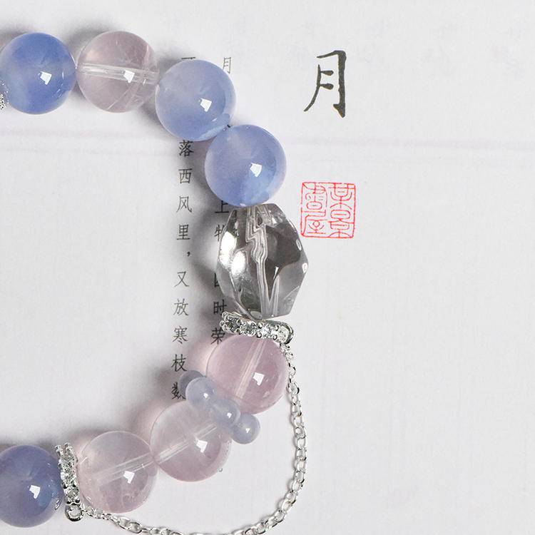 Rose Quartz, Blue Lace Agate & Clear Quartz Energy Bracelet