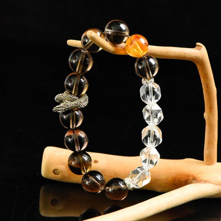 Smoky Quartz Clear Quartz Citrine Energy Bracelet