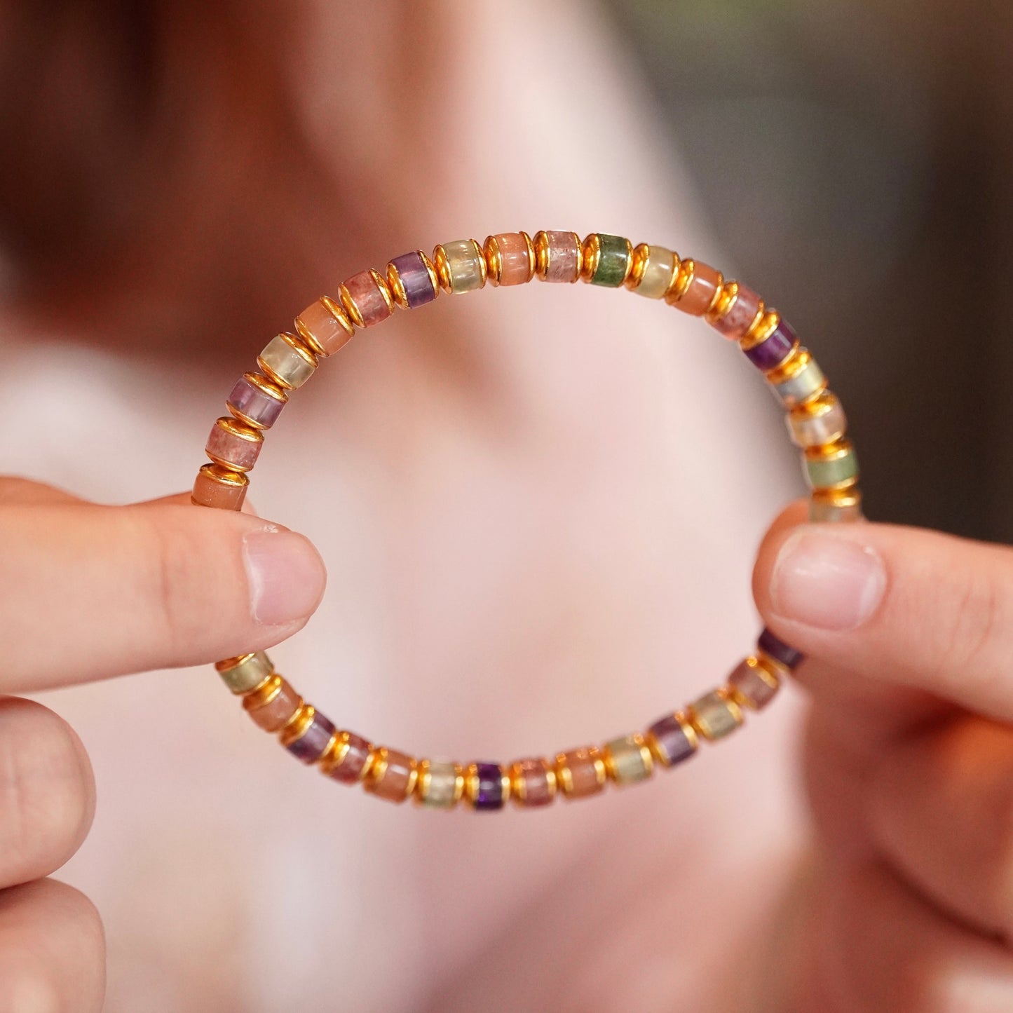 Rainbow Precision-Cut Crystal Bracelet