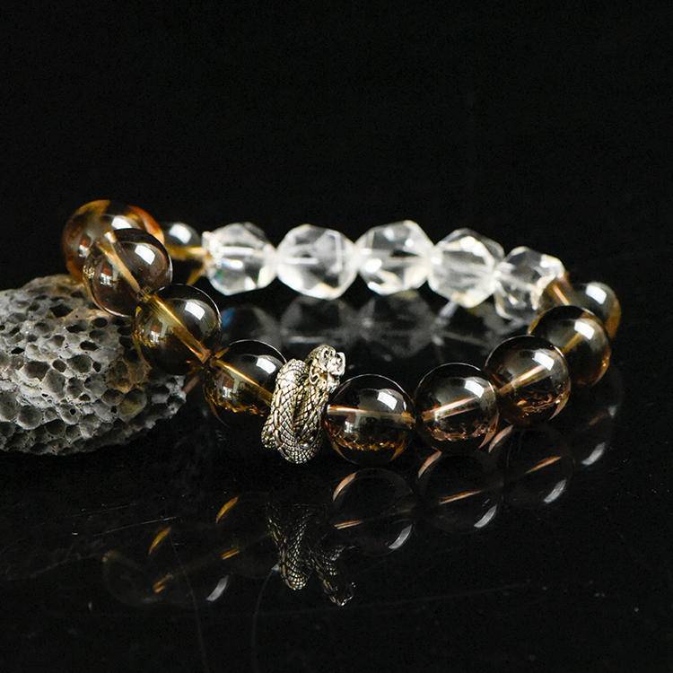 Smoky Quartz Clear Quartz Citrine Energy Bracelet