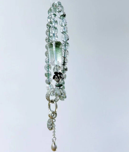 Brazilian Green Phantom Quartz Bracelet with Manifestation Pendant