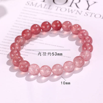 Natural Strawberry Quartz Beaded Bracelet