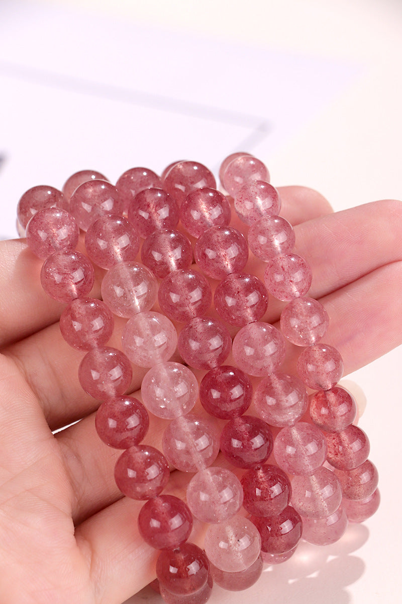 Natural Strawberry Quartz Beaded Bracelet