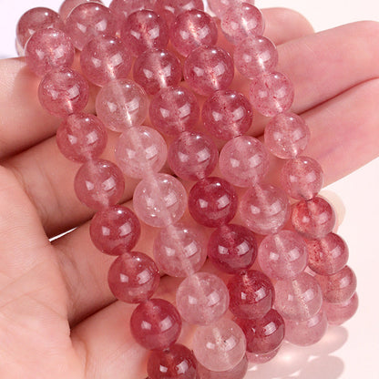 Natural Strawberry Quartz Beaded Bracelet