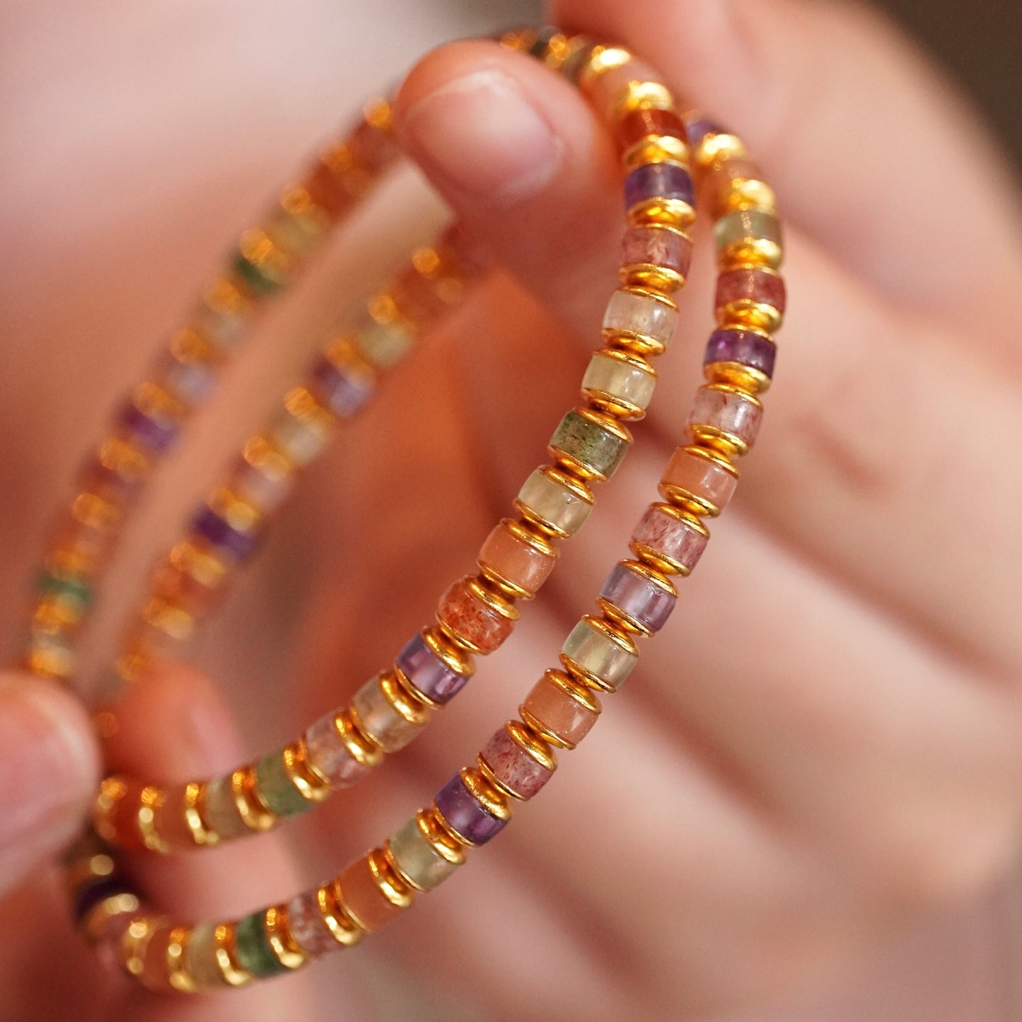 Rainbow Precision-Cut Crystal Bracelet