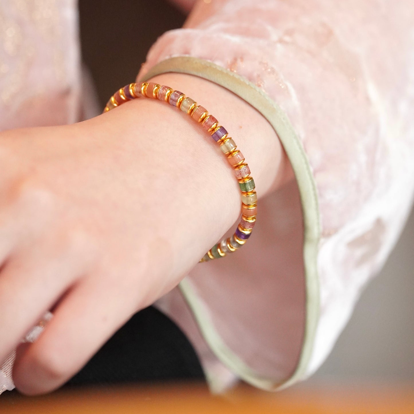 Rainbow Precision-Cut Crystal Bracelet