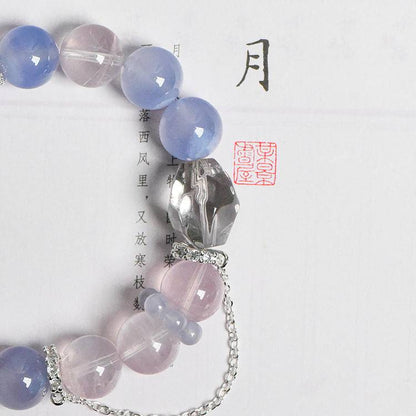 Rose Quartz, Blue Lace Agate & Clear Quartz Energy Bracelet