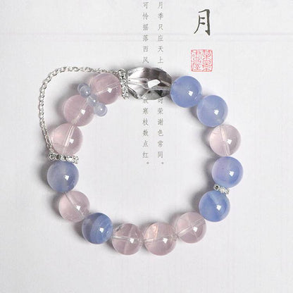 Rose Quartz, Blue Lace Agate & Clear Quartz Energy Bracelet