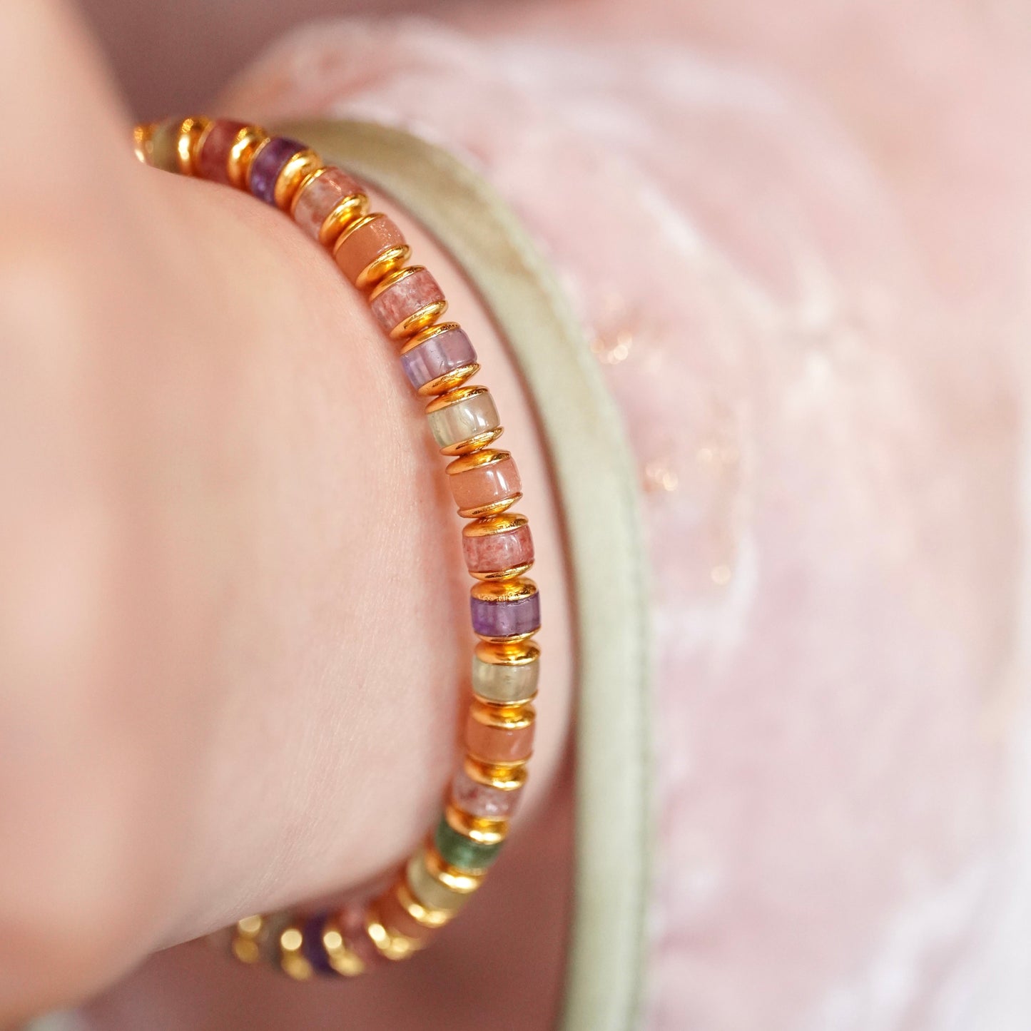 Rainbow Precision-Cut Crystal Bracelet