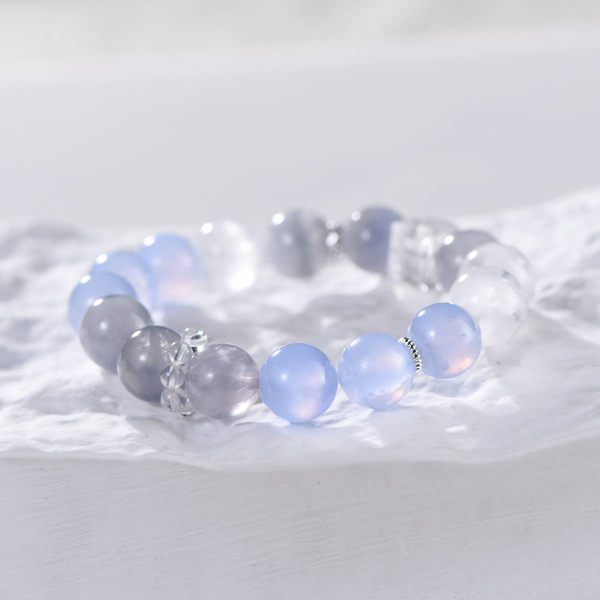 Clear Quartz & Blue Lace Agate Energy Bracelet